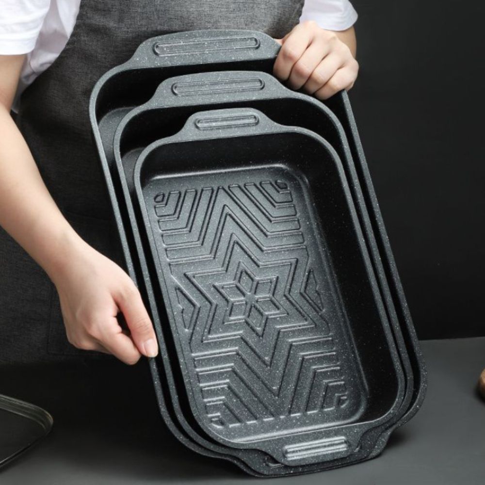 Large Capacity Grilling Pan Non-Stick Grilled Fish Plate Practical Grilled Fish Tray Outdoor