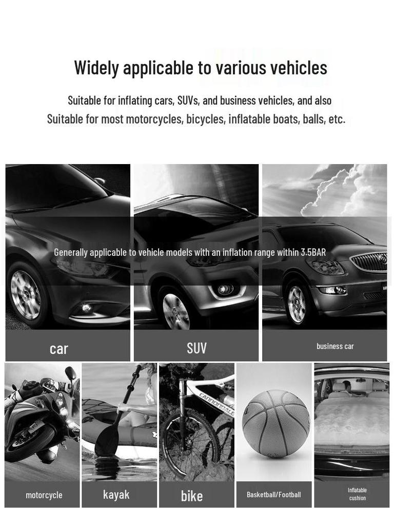 High-Power Portable Car Tire Inflator: True Double Cylinder for Quick Inflation