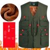 Herren Winter Plus Samt Warme Weste, Verdickt mit Großen Taschen, Übergröße für Mittleren Alters, Ältere und Übergewichtige Personen bis 8XL