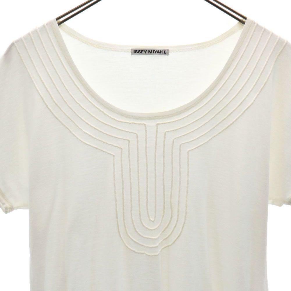 ISSEY MIYAKE Made In Japan Short Sleeve One Piece 2 White Women Used