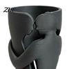 Creative Artistic Hollow Vase Couple Embracing Abstract Vase, Matte Black Decorative Sculpture, Modern Style Flower Vessel for Bedroom Living