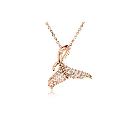 

Серебряное колье «Рыбий хвост» с розой