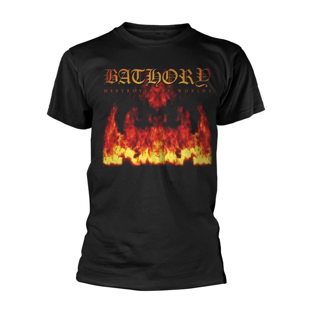 Men s Bathory Destroyer Of Worlds T-shirt Medium Black 3XL