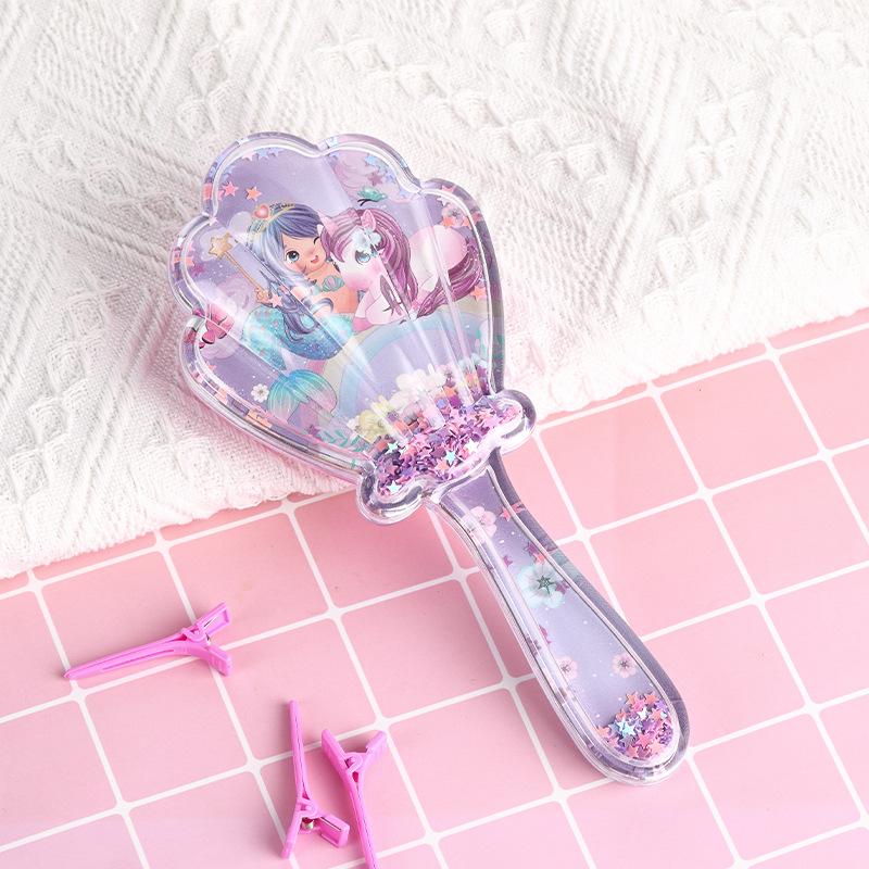 1 pz. Carino giovane bambini spazzole per capelli dolce cartone animato balena delfino pettine per massaggio per bambini piccoli spazzola per capelli in acrilico trasparente cura dei capelli