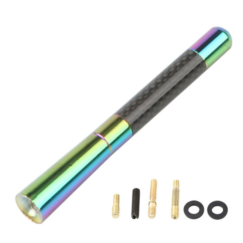 3.5cm/8cm/12cm Universal Car Short Radio Antenna Carbon Fiber Black Car Roof Antenna Radio Aerial FM/AM Metal Receiving Antennas