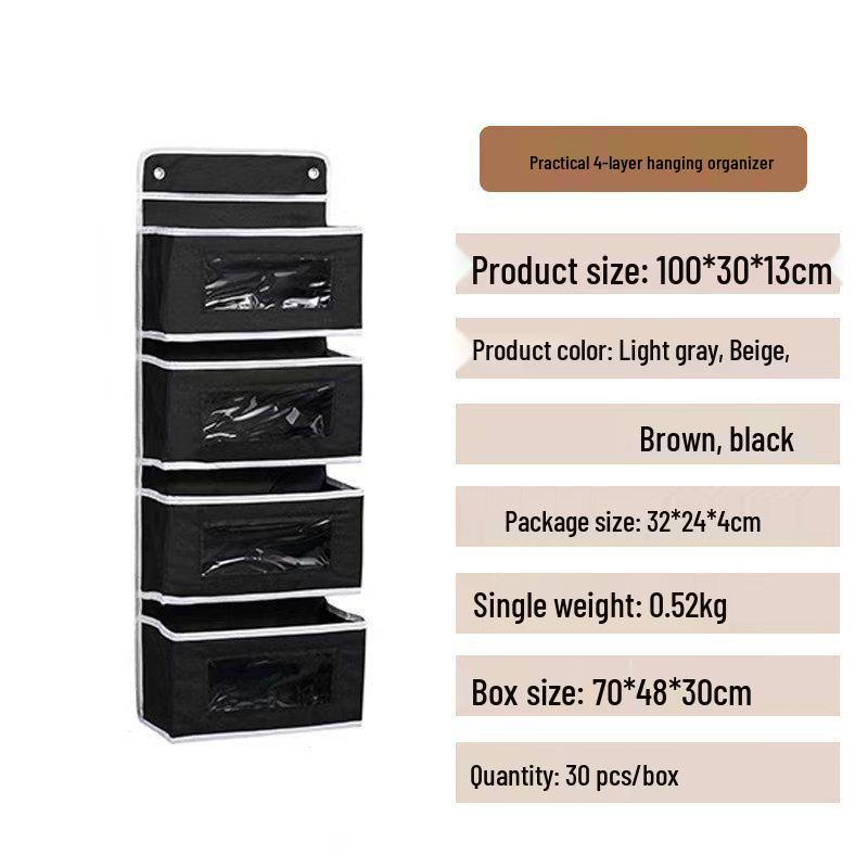 

Non-Woven Fabric Over-the-Door Hanging Storage Bag with Mesh Pockets for Dormitory and Household Use