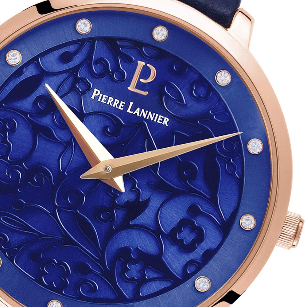 Pierre Lannier Watch Eolia Collection Leather Strap P039L966 Navy Women's [Official Import]
