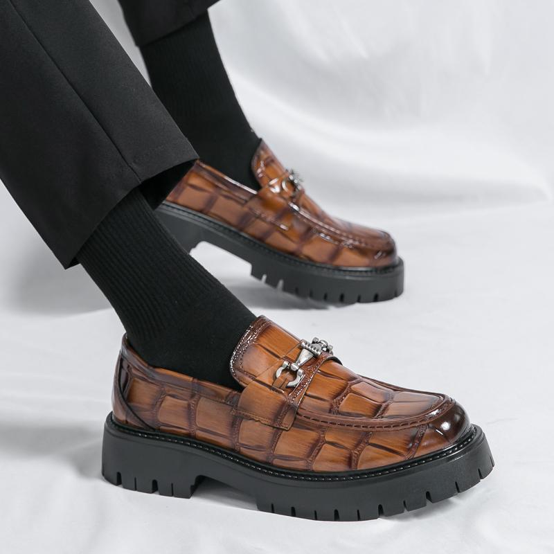 Fashion Fashion Office Shoes for Men Casual Leather Business Shoes Thick Bottom Walking Loafers Flat Designer Driving Outdoor Shoes 2025