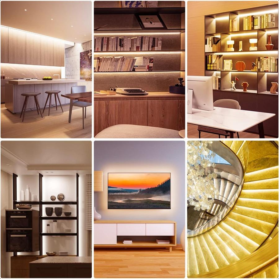 Under Cabinet Lights 6 PCS Under Cabinet Lighting with Remote Dimmable LED Strip Lights for Bedroom LED Lights for Kitchen Cabi