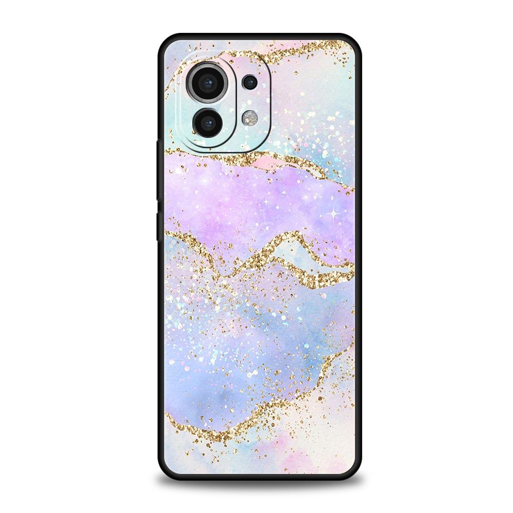 Glitter Agate Marble Art Phone Case For Xiaomi Poco X4 X3 NFC F3 F4 M3 M4 Mi Note 12T 10 12 11 Ultra 11T Pro 10T Lite 9T Cover