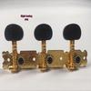 Gold Plated 3+3 Long Position Acoustic Guitar Tuning Pegs with Black Plastic Heads