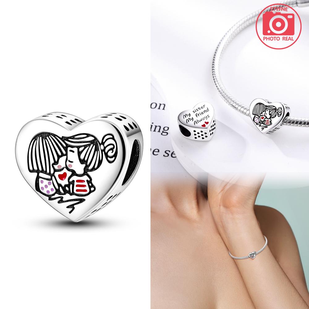 New Copper Colors Sisterly Friendship Eternal Pendant Fit Copper Colors Original Bracelets Diy Birthday Jewelry Gift