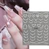 New Pearl Nail Art Stickers Ins Style Three-dimensional Semi-round Pearl Necklace French Love Nail Art Spot Drill Stickers