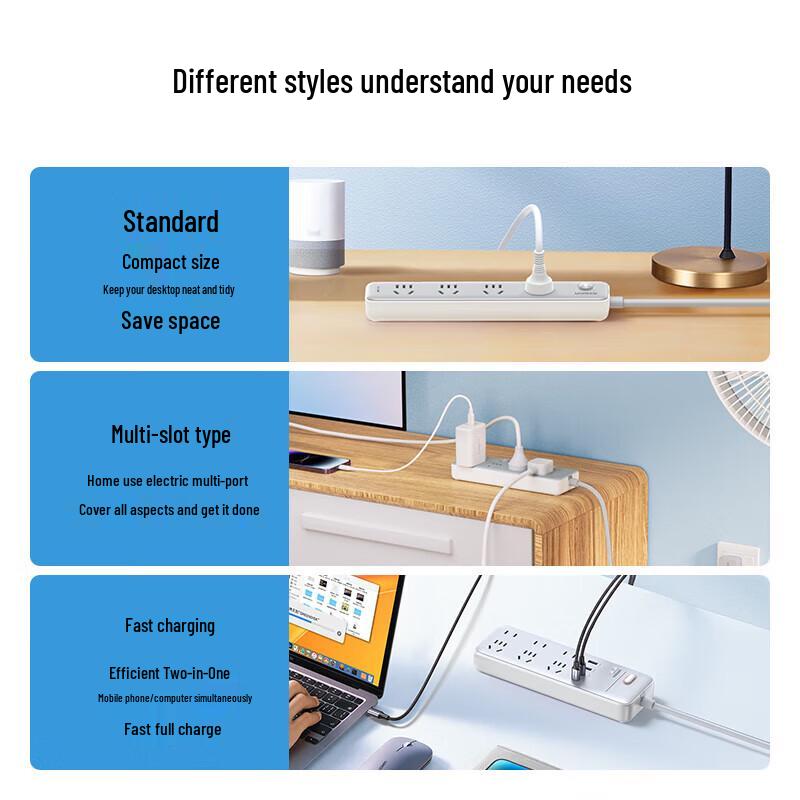 UGREEN CD320 4-Outlet 5-Hole Power Strip