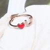 European & American Style Goddess Heart Ring: Exaggerated, Trendy, Non-Fading Diamond-Paved Design for Women