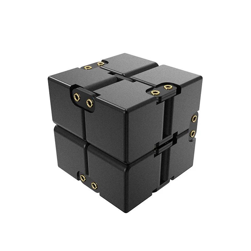 Infinite Cube Aluminum Alloy Metal Edc Stress Relief Mini Toy Portable Office Infinite Flip Cubic Fidget Relax Venting Toys
