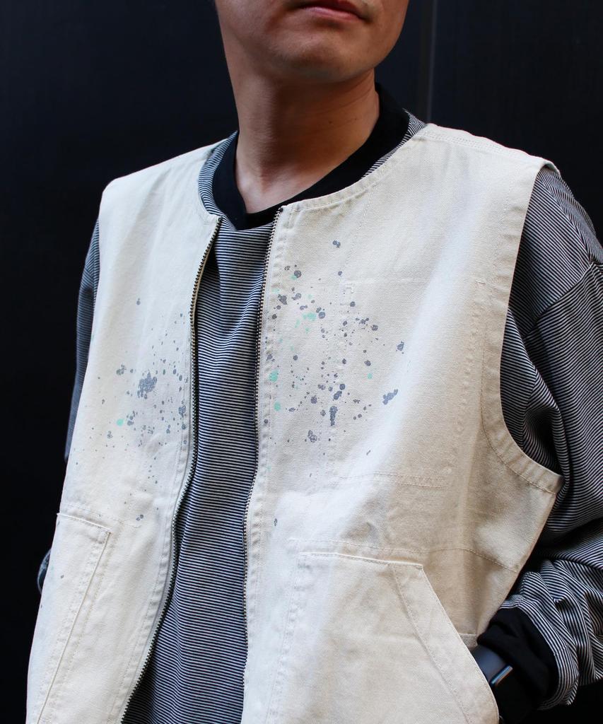 Snow Peak Sulfur Dyed Fade Painted Vest XL VT-26SU004 - Outerwear, Mid-layer Vest, Men's & Women's, ECRU,