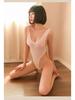 Man Yan Women's Sexy Deep V Backless High Slit See-Through Bodysuit