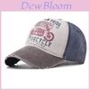 Unisex Katoenen Gewassen Baseballpet Ronde Top Gebogen Rand Outdoor Denim Hoed Vintage Motorfiets Print