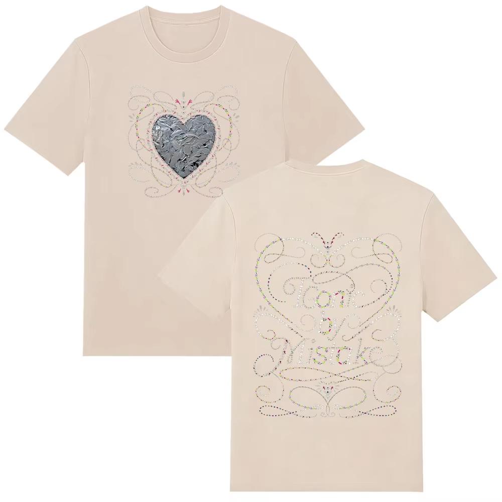 T-shirt Iconique Par Erreur Impression Graphique Unique Groupe de Filles Kpop KATSEYE T-shirts Unisexe Coton Mode Tendance