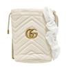 [Usato] Borsa a secchiello trapuntata GG Marmont con logo dorato, color block, coulisse e catena - Eccellente #Z50E2Z