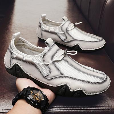 Men's Loafers Fashion Casual Leather Mesh Original Men's Sneakers Shoes Outdoors Work Leather Shoes Men's Shoes Free Shipping