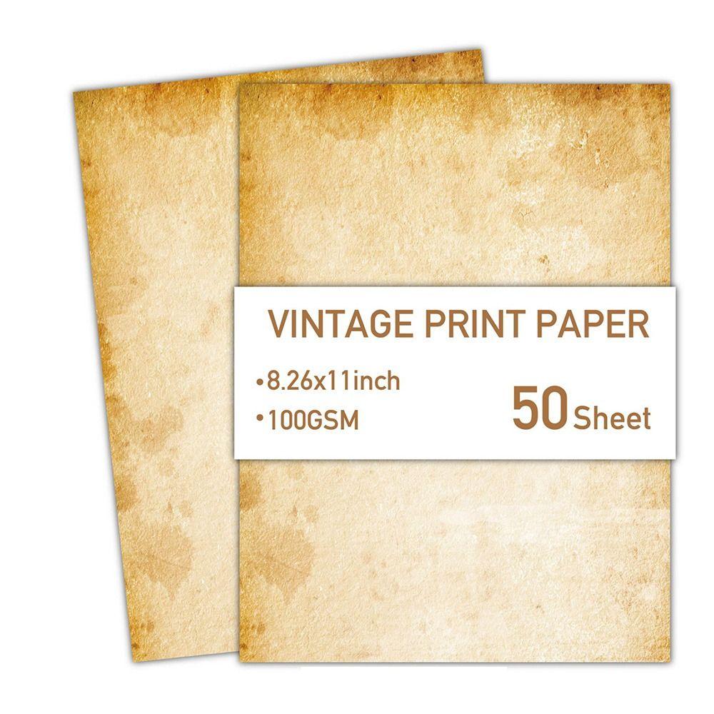 

50 Sheets Classical Stationery Writing Paper Vintage Literary Scrapbook Letter Paper Drawing Style K
