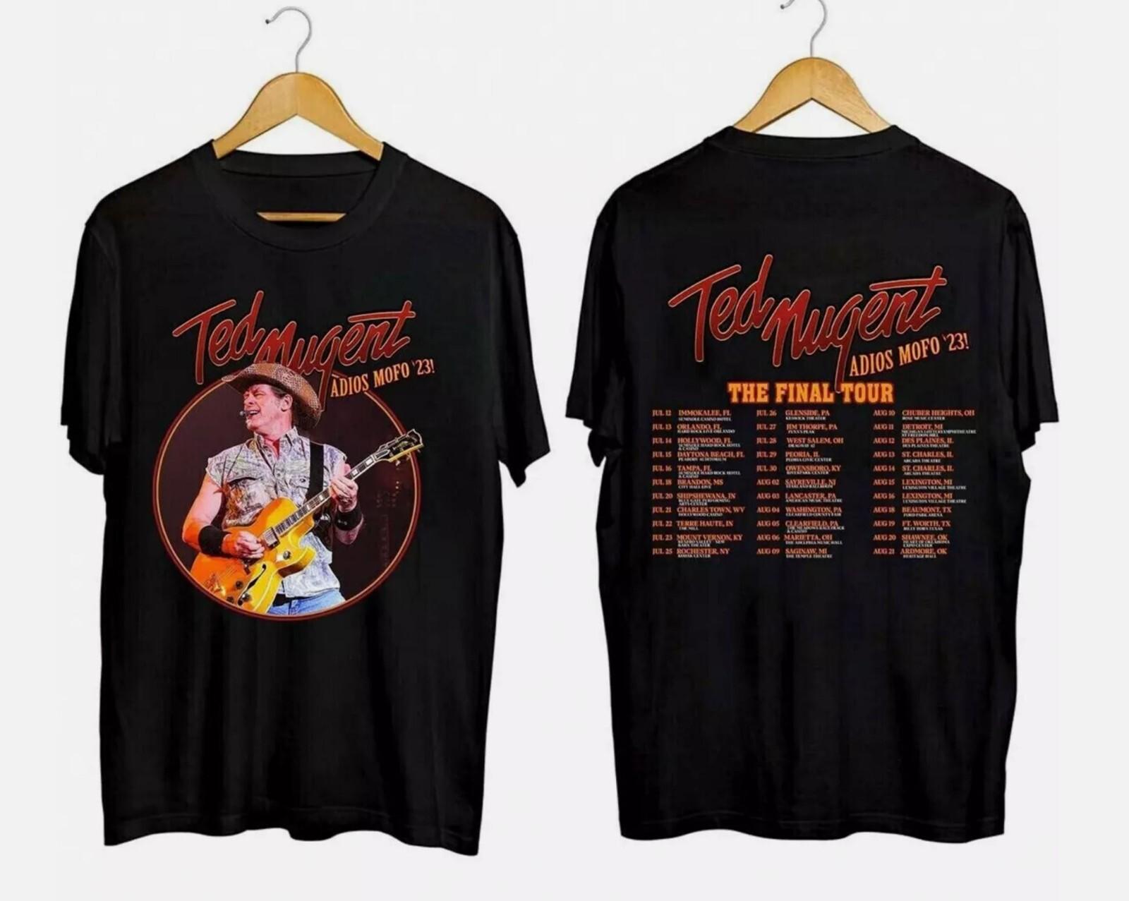 

26 Ted Nugent Adios Mofo 2023 Tour T Shirt Concert Music Free Shipping Unisex T-Shirt XXXXL