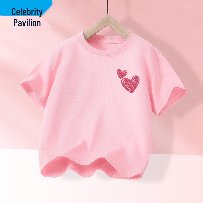 Girls' Breathable Cotton Short Sleeve Summer T-Shirt 2025 - Fashionable and Comfortable Children's Top