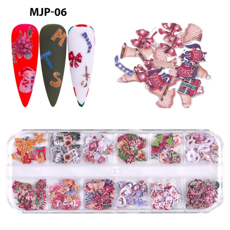Wood Pulp Nail Art Flower for Butterfly Christmas Nail Art Decals Stickers Halloween Nail Art Manicure Multi Color