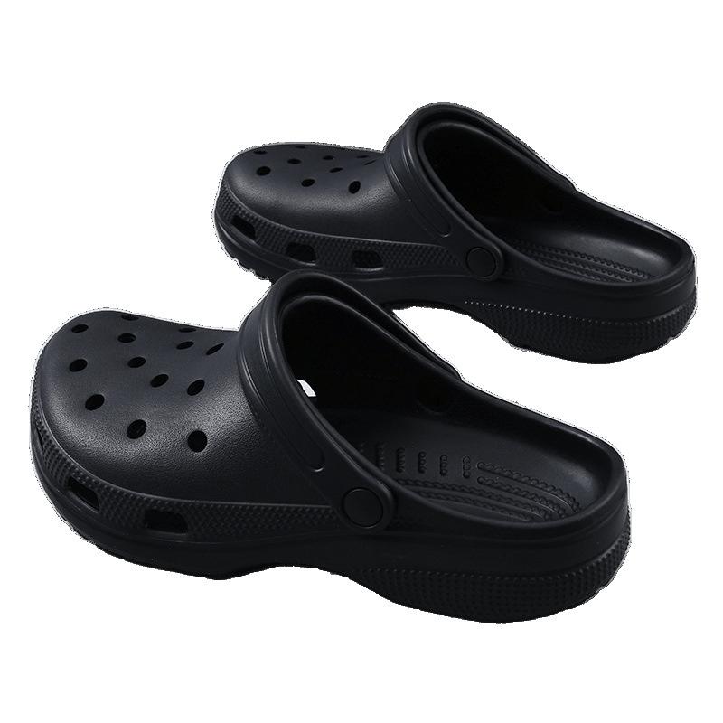 New hole shoes for women, non-slip and breathable outside, bag head drag thick sole, increase height, wear-resistant and deodorant beach slippers