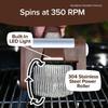 350RPM Rechargeable Electric Roller Grill Brush With Replaceable Head Stainless Steel Barbecue Cleaner Tool
