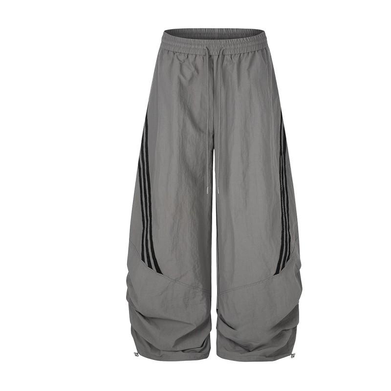 Magic Bear 2026 American Retro Striped Sweatpants Loose Wide Leg Athletic Pants Teens