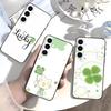 2026-Four-leaf Clover Phone Case For Samsung Galaxy A73,A21s,A22,A31,A52,A53,A71,A41Soft Black Shell