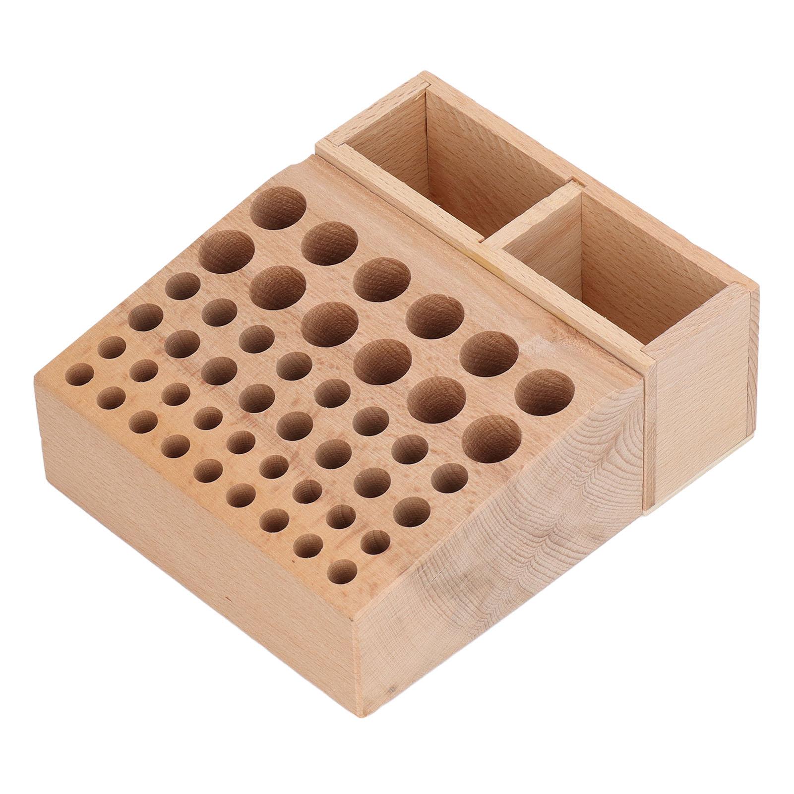 

Кожаный держатель для инструментов, 2 сетки, 46 отверстий, деревянная стойка для инструментов для кожевенного ремесла, ящик для хранения инструментов для работы с кожей