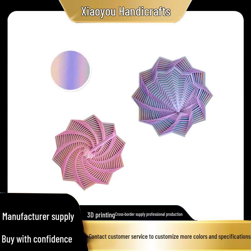 3D Printed Radish Tower with Handle: Decagonal Star Telescopic Spiral Ornament