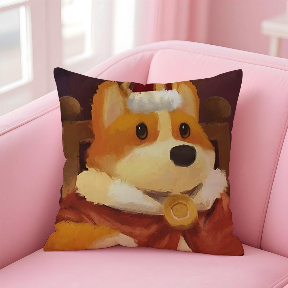 Cartoon Cute Character P-Party Animals Cushion Cover Pillowcase Short Plush Invisible Zipper Room Sofa Cushion Cover