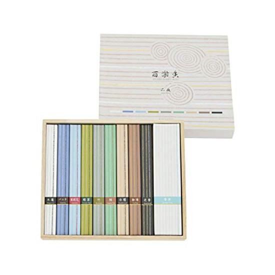 

Hyakurakuko Incense Gift Set of 9 Incense Sticks, Perfect for Gifts, Offerings, Mourning Gifts, and Winter Greetings. Rock Garden Design.