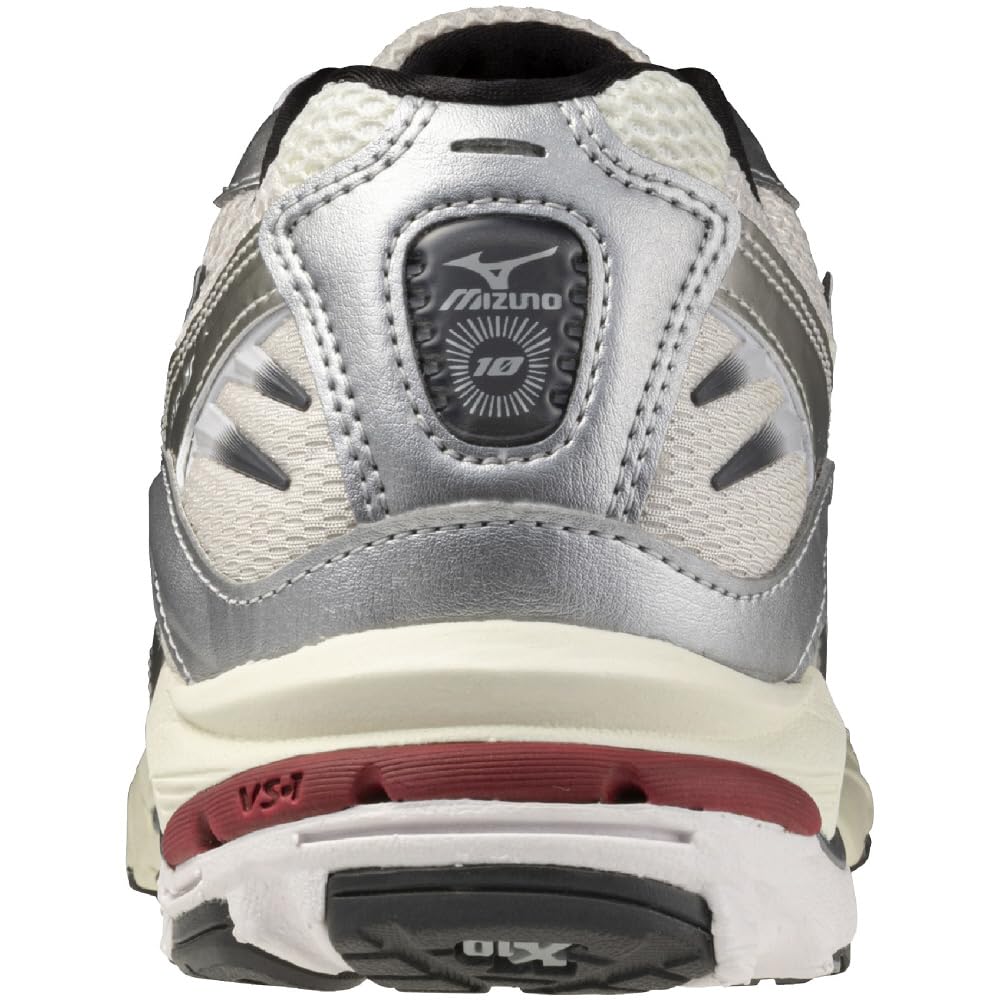 Mizuno Wave Rider 10 Perfect for and X Black X Size 2E Sneakers, Commuting, School, Lifestyle, Stylish, Off-White Red, 24.5 Cm,