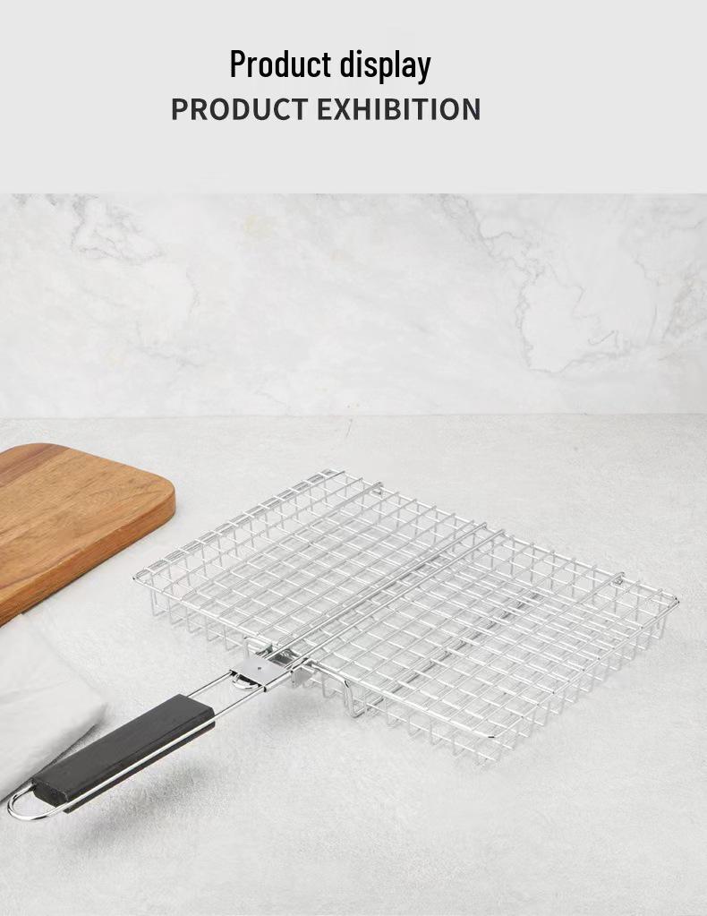 Multi-Function Folding Handle Grill Basket for Chicken, Fish, Meat, and Corn