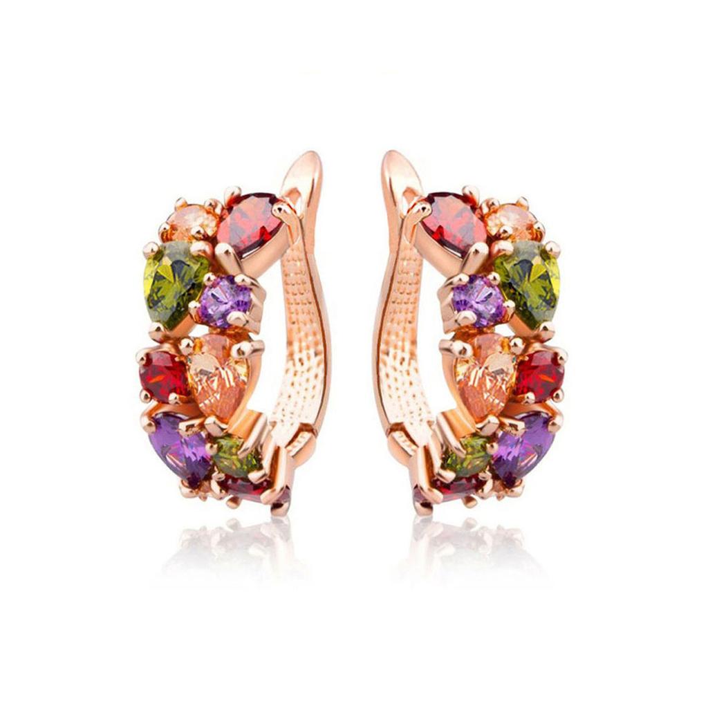 Zirkon Set Mona Lisa Zirkon Halskette Ohrringe Bunte Halskette Ohrringe Sets für Damen Luxus Mode Hochzeit Schmucksets