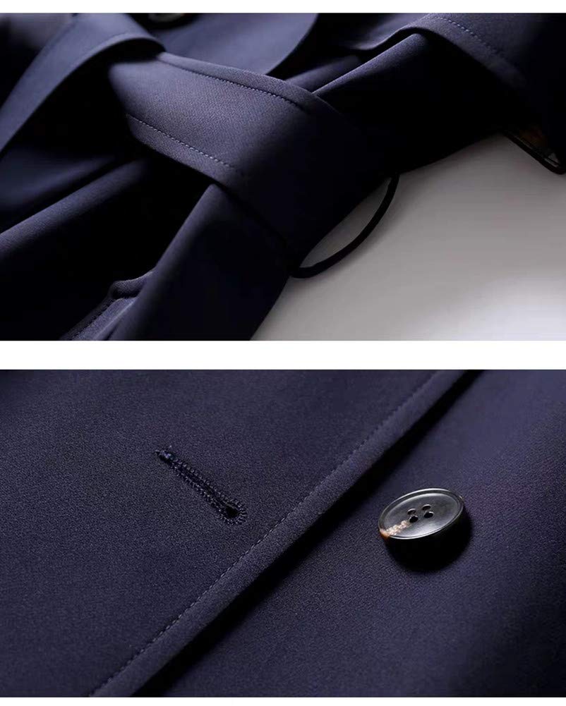 JINLUN Trench Coat with Perfect for Solid Perfect for Fall and Spring Women's Knee-Length Belt, Commuting, Color,