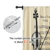 2pcs, Curtain Set Classic Violin & Sheet Music Design Machine Washable Polyester (without Rod) Versatile All for Bedroom, Living