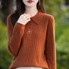 Women's Slim Fit Ribbed Polo Neck Sweater - Autumn/Winter College Style