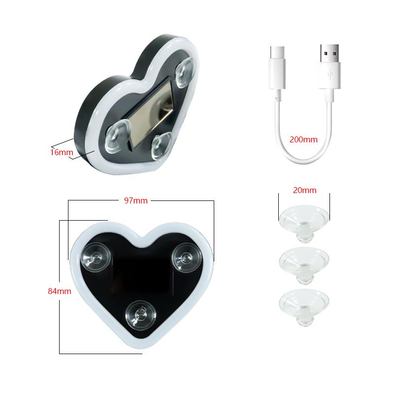 Car LED Ambient Light, Solar Powered Heart Shape Lights, LED Neon Light for Car Back Window Decoration, Night Driving, 5 Mode