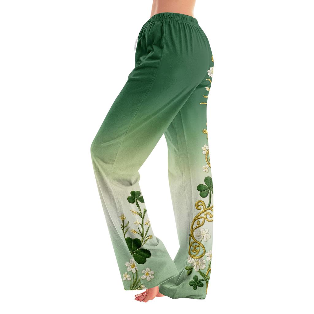 Pajama Pants Sleepwear Casual Drawstring Elastic Waist Pants Comfy Straight Yoga Loose Trousers
