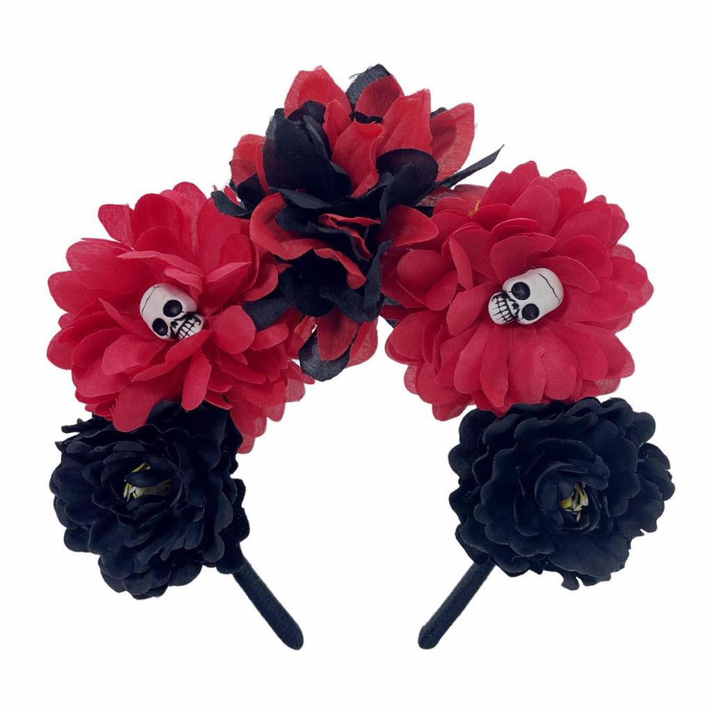 Witch Skull Dark Flower Headwear Party Sexy Headband Devil Skull Animation Hair Hoop for Live Show Role Play