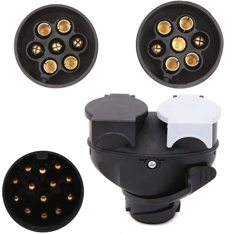 Trailer Plug Socket Trailer Socket Adapter Waterproof Socket Adapter Wiring Connector 13 Pin Plug To 12N / 12S 7 Pin