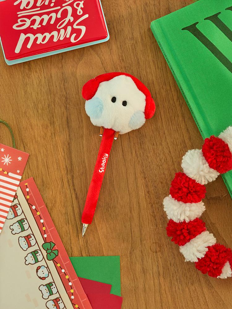 BT21 Shooky Mini Petit Holiday Snowman Plush Gel Pen