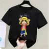 One Piece Monkey D Luffy Kids Cotton TShirt Adult Boys Girls Family Matching Casual Tee Cute Anime Print Summer Tops for Fans